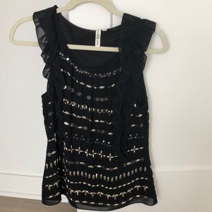 Robbi & Nikki Black Sleeveless Sequin Blouse
